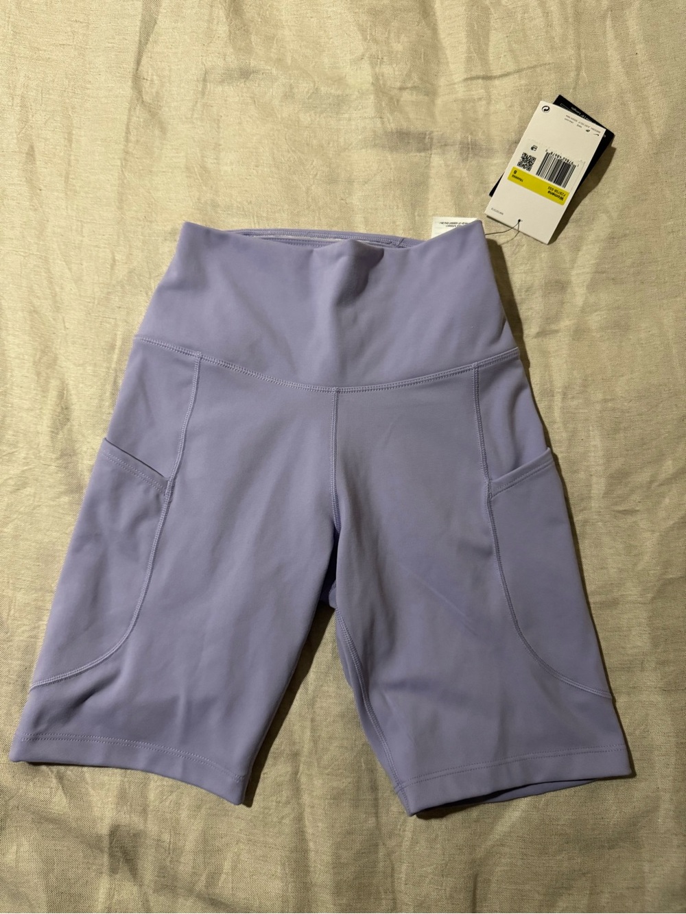 Nike Lavender High-Rise Bike Shorts with Side Pockets Size S Nwt